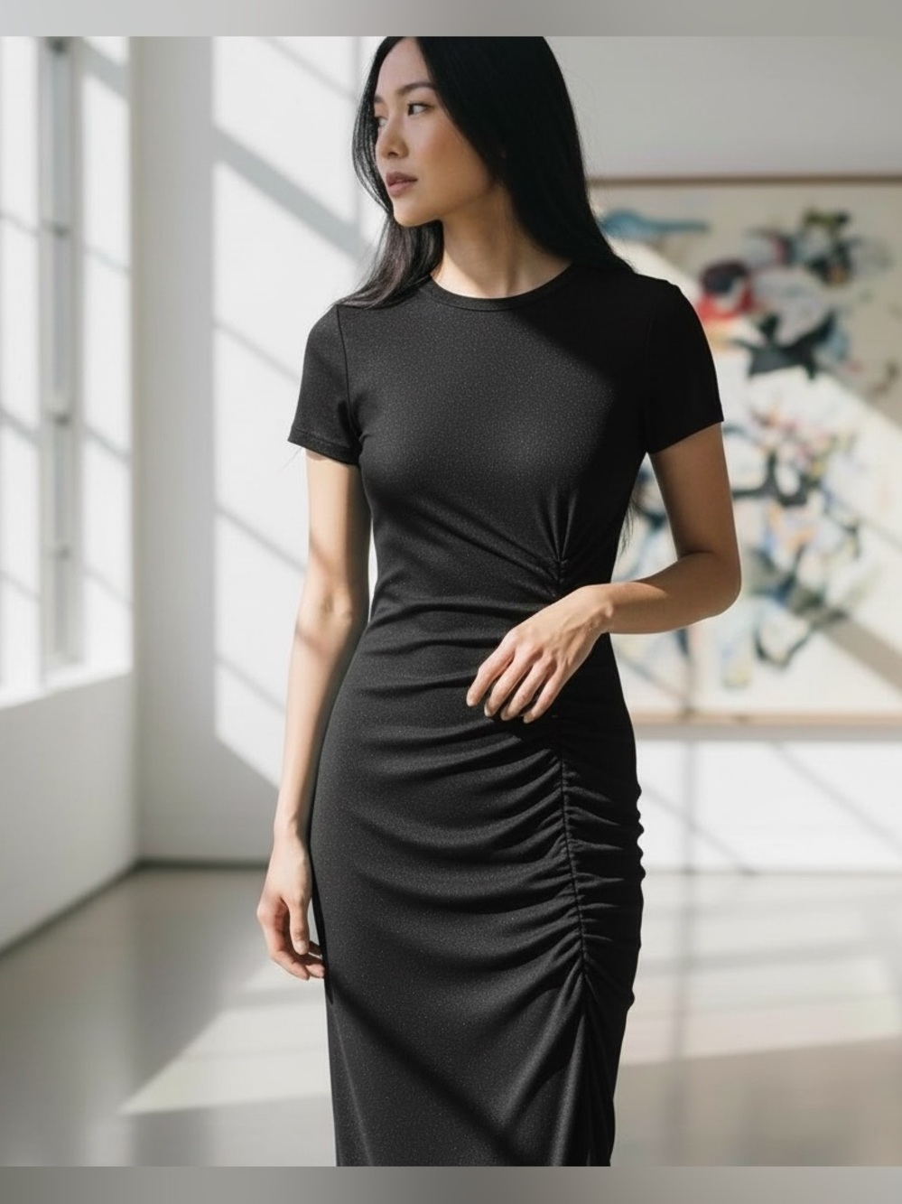 sass & bide black midi dress XXS